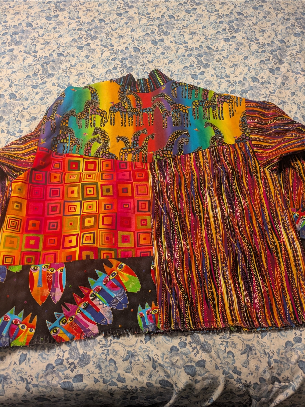 Colorful Patchwork Reversible Boho Blazer Jacket - Multicolor - Picture 11 of 12